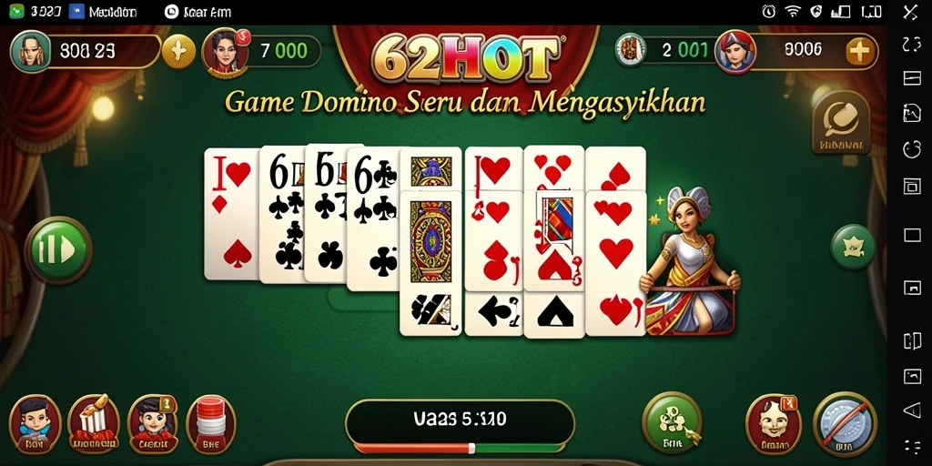 Tampilan gameplay Domino yang seru di 62HOT.