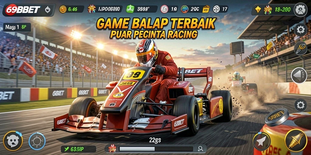 Screenshot gameplay 69BET menunjukkan balapan yang seru dan mendebarkan.