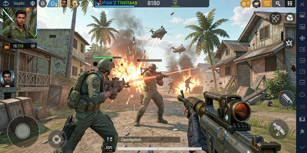 Tampilan gameplay menarik dari 8180 dalam pertempuran TPS.
