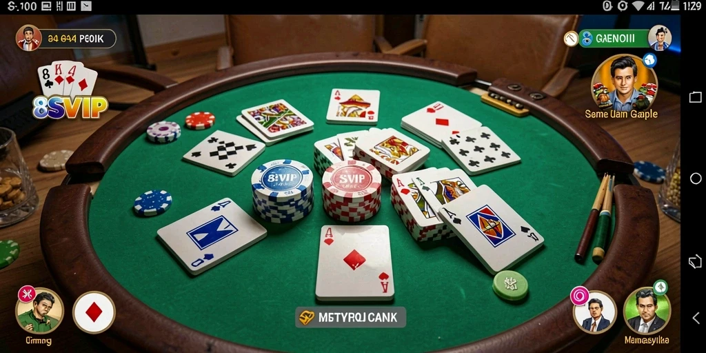 Tampilan gameplay seru permainan Gaple di 8SVIP.