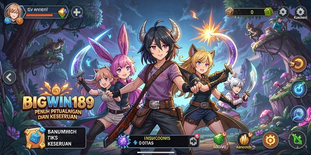 Tampilan menarik dari gameplay BIGWIN189 dengan karakter anime yang dinamis.