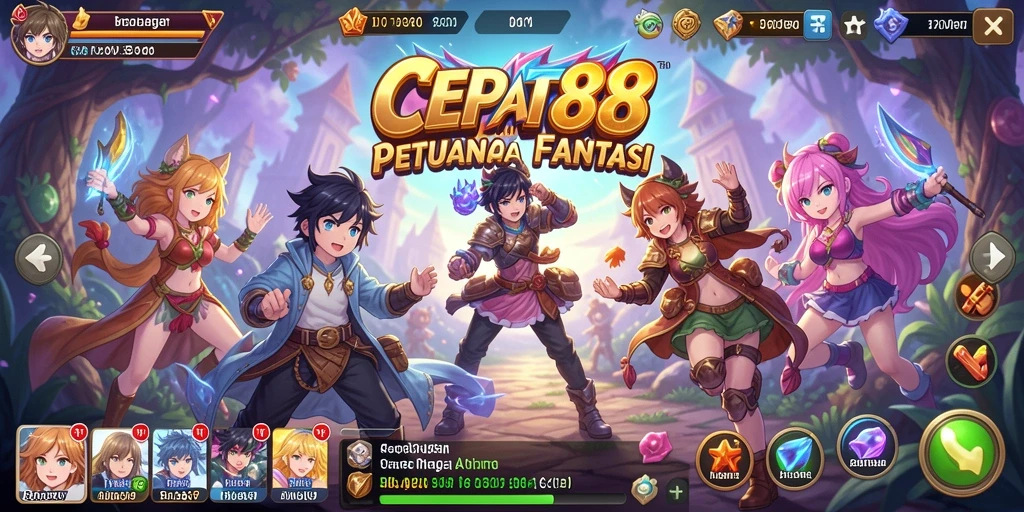 Screenshot gameplay CEPAT88 yang menampilkan pertarungan seru dan karakter anime.