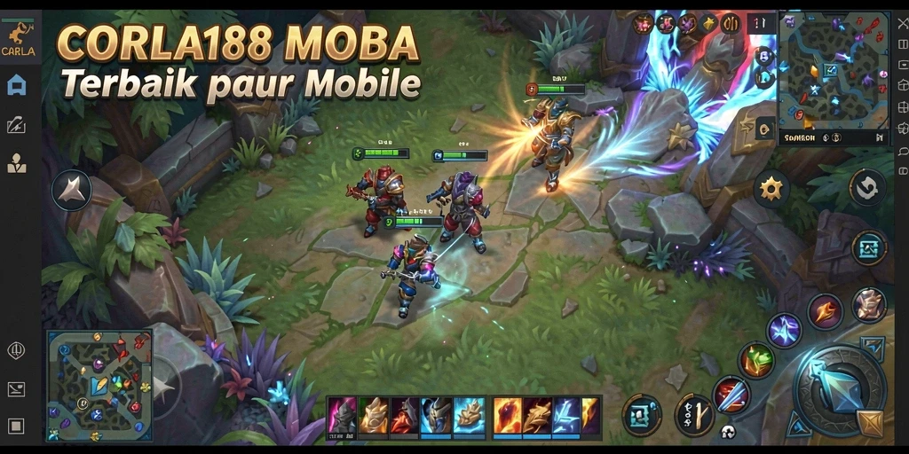 Gameplay menarik CORLA188 dengan karakter beragam di arena MOBA.