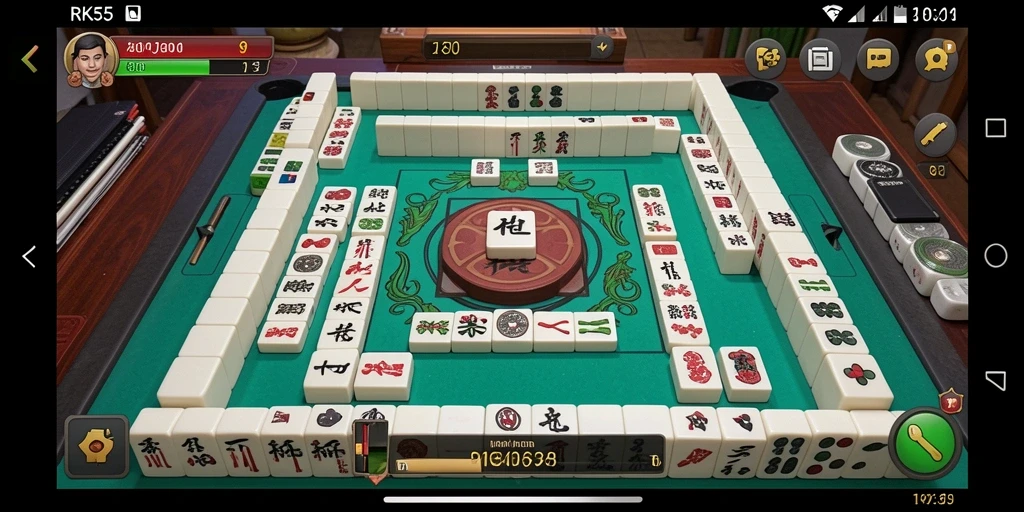 Screenshot gameplay RK55 yang menampilkan aksi Mahjong yang seru.