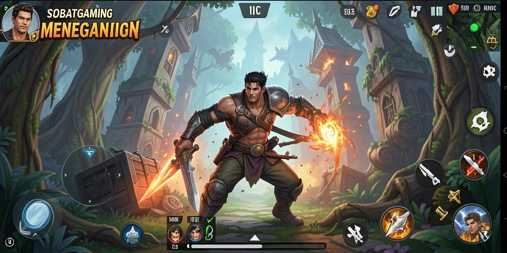 Screenshot gameplay SOBATGAMING menampilkan aksi petualangan yang penuh tantangan.