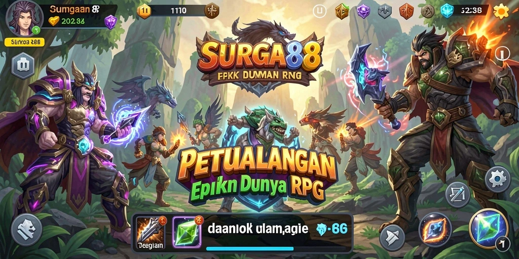 Tampilan gameplay menakjubkan dalam SURGA88 yang memikat.