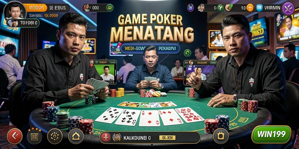 Tampilan gameplay poker yang menarik dan interaktif.
